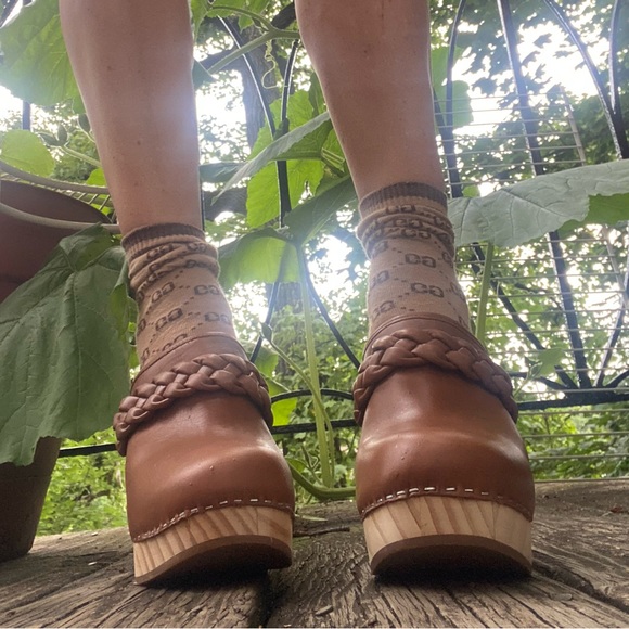 DOLCE VITA Hila Saddle Leather Platform Wooden Heels Sz 9 - Picture 2 of 13